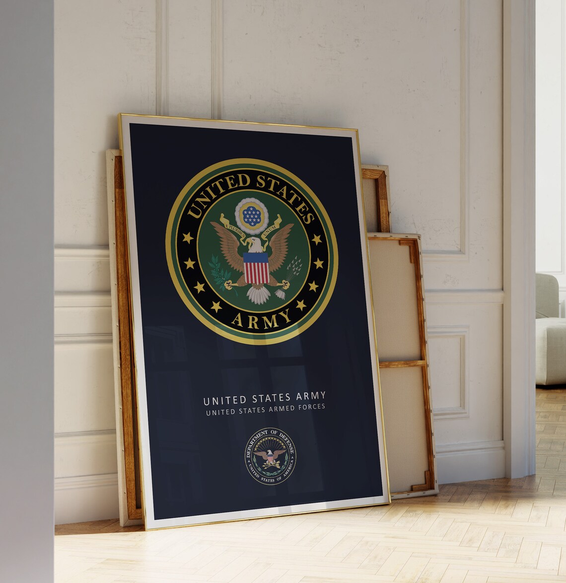 United States Army Official Seal Dark Navy Military Emblem Wall Poster - Image 2
