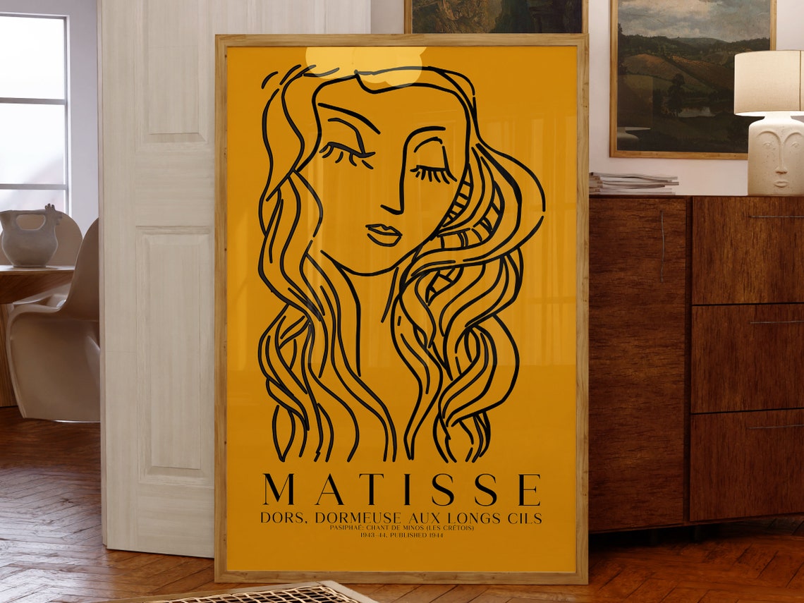 Henri Matisse Dormeuse Aux Longs Cils Sleeping Beauty Line Poster