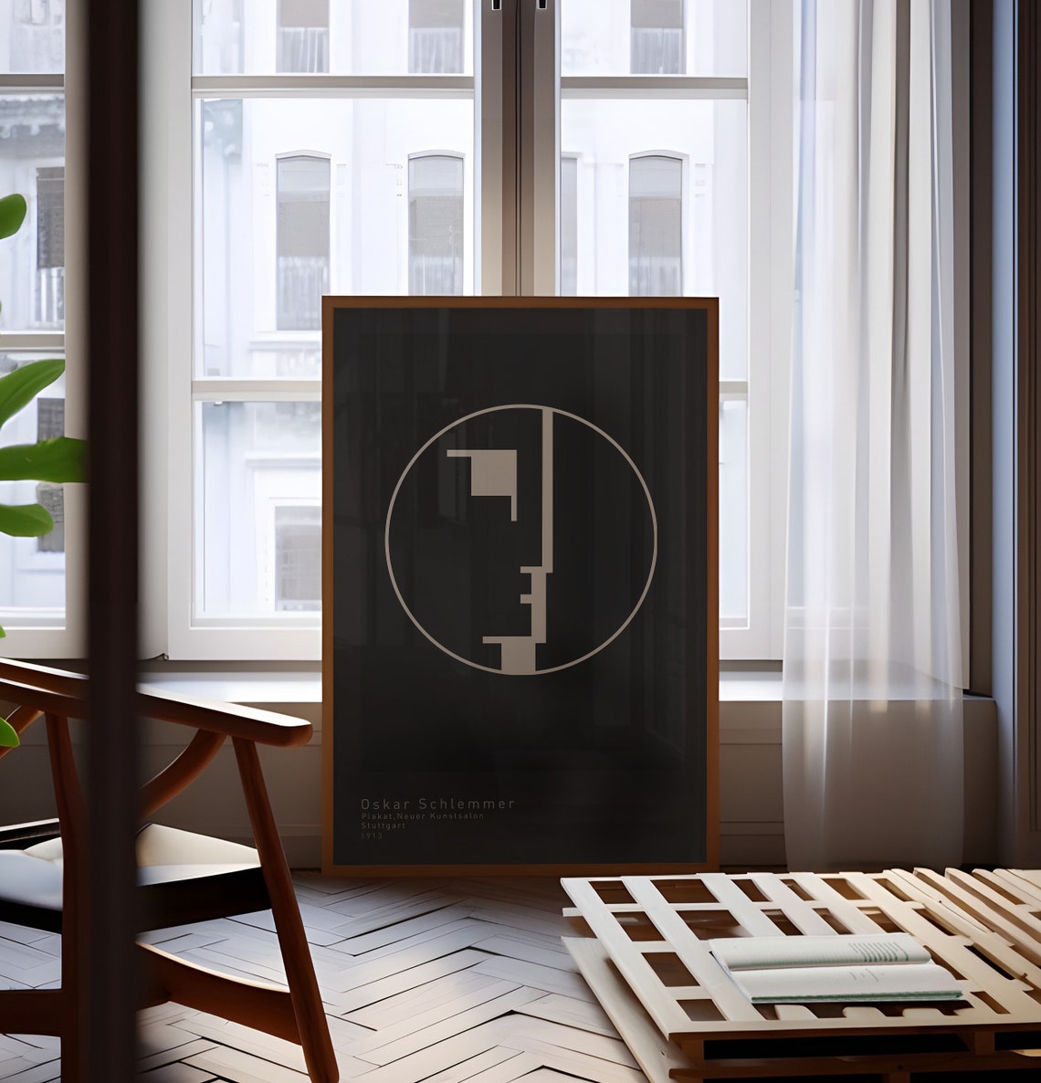 Oskar Schlemmer Stuttgart 1913 Bauhaus Circle Face Exhibition Poster - Image 2