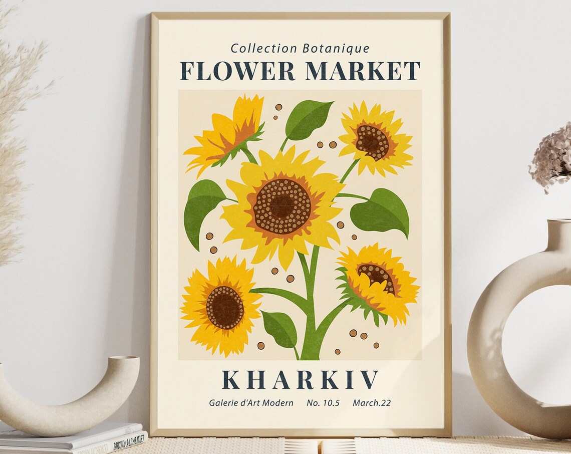 Flower Market Print, Minimalist Botanical Poster - Image 6