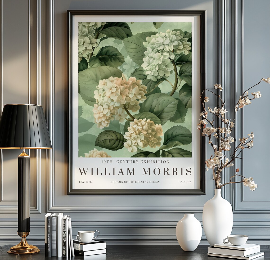William Morris Print Exhibition Poster, Vintage Textiles