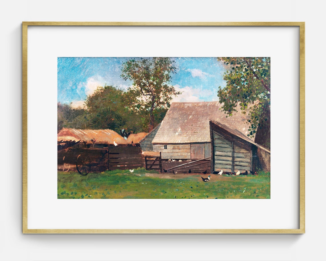 Vintage Farmhouse Painting Art Antique Farm Art - Image 2