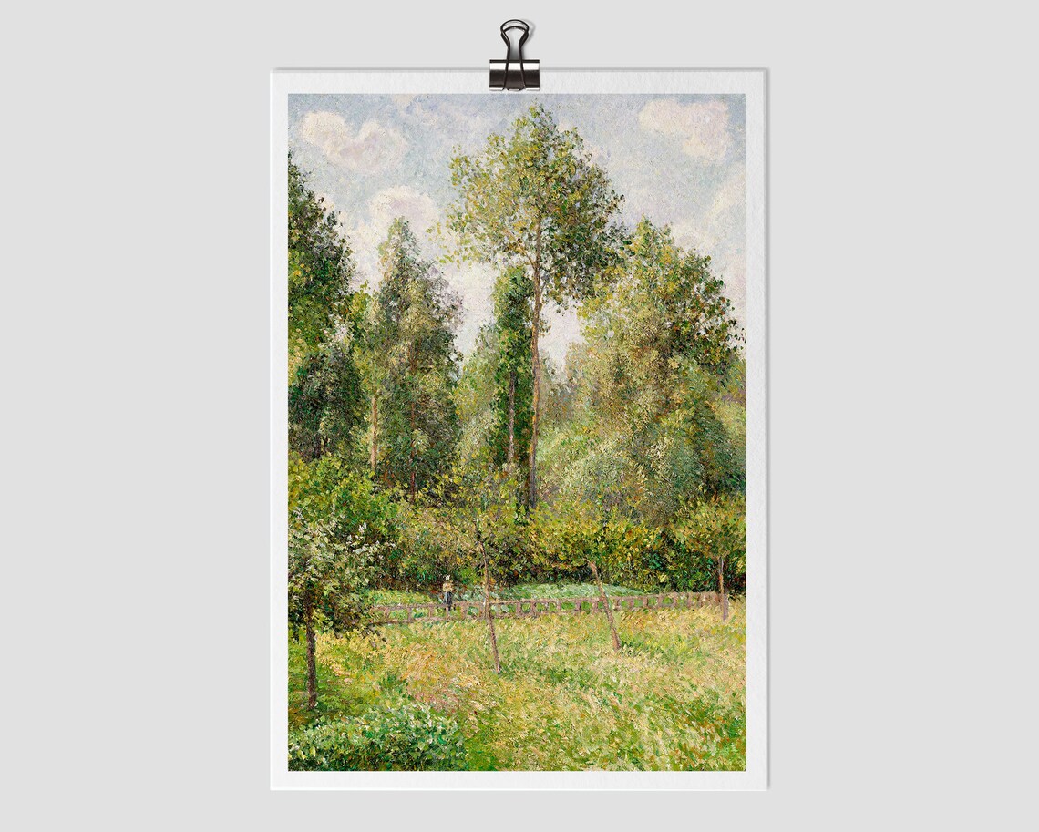 Vintage Vertical Landscape With Trees, Art Print