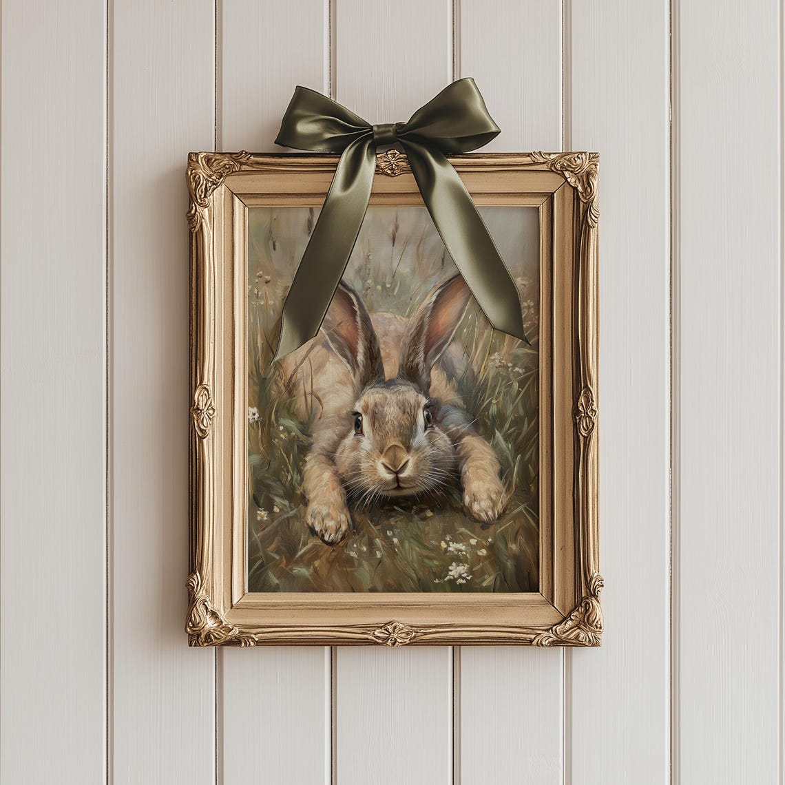 Funny Vintage Brown Rabbit Print Cute Easter Nursery Art Unique Easter Bunny Decor Spring Wall Art Cottagecore Rabbit Print - Image 3