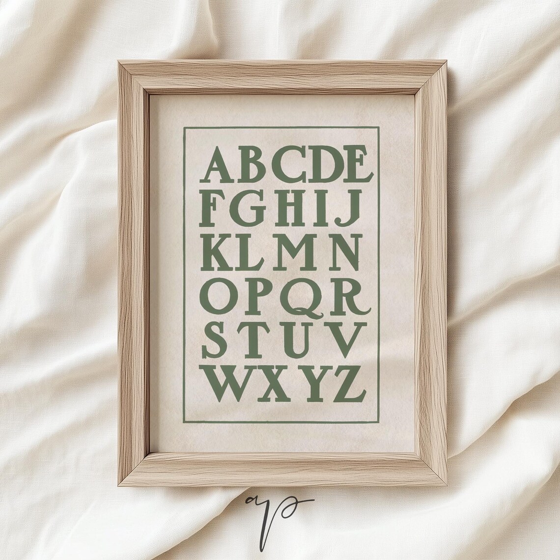 ABC Poster, Vintage Nursery Letter Artwork