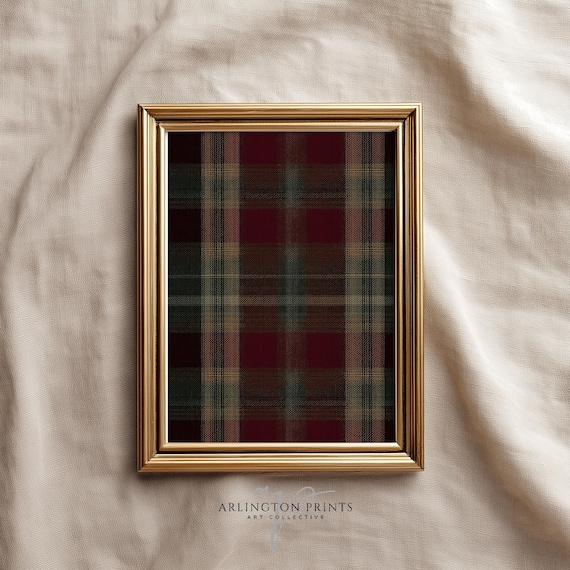 Rustic Red and Green Plaid Christmas Tartan Art Print