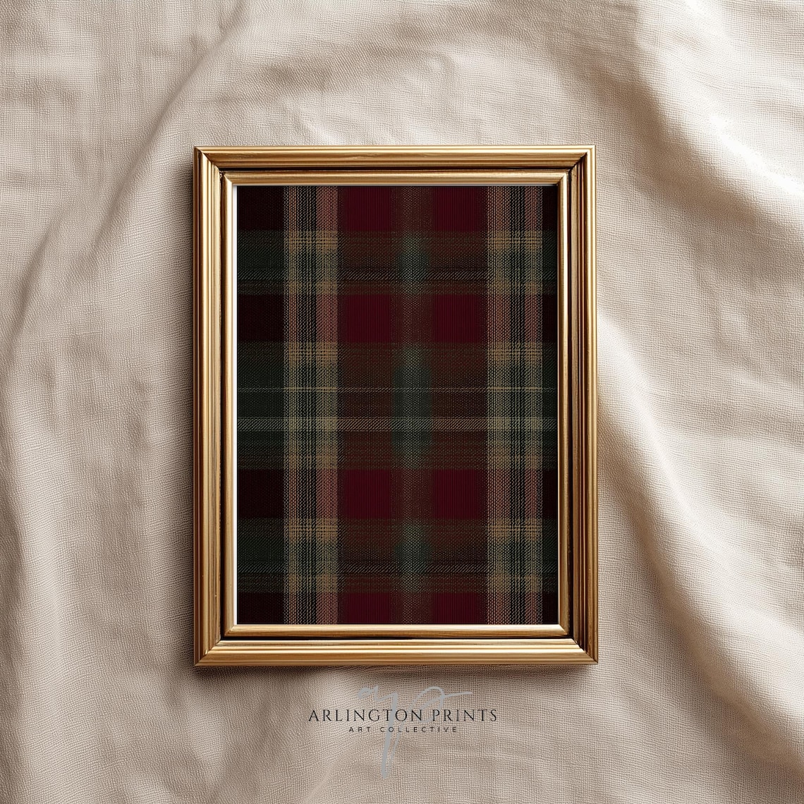 Rustic Red and Green Plaid Christmas Tartan Art Print