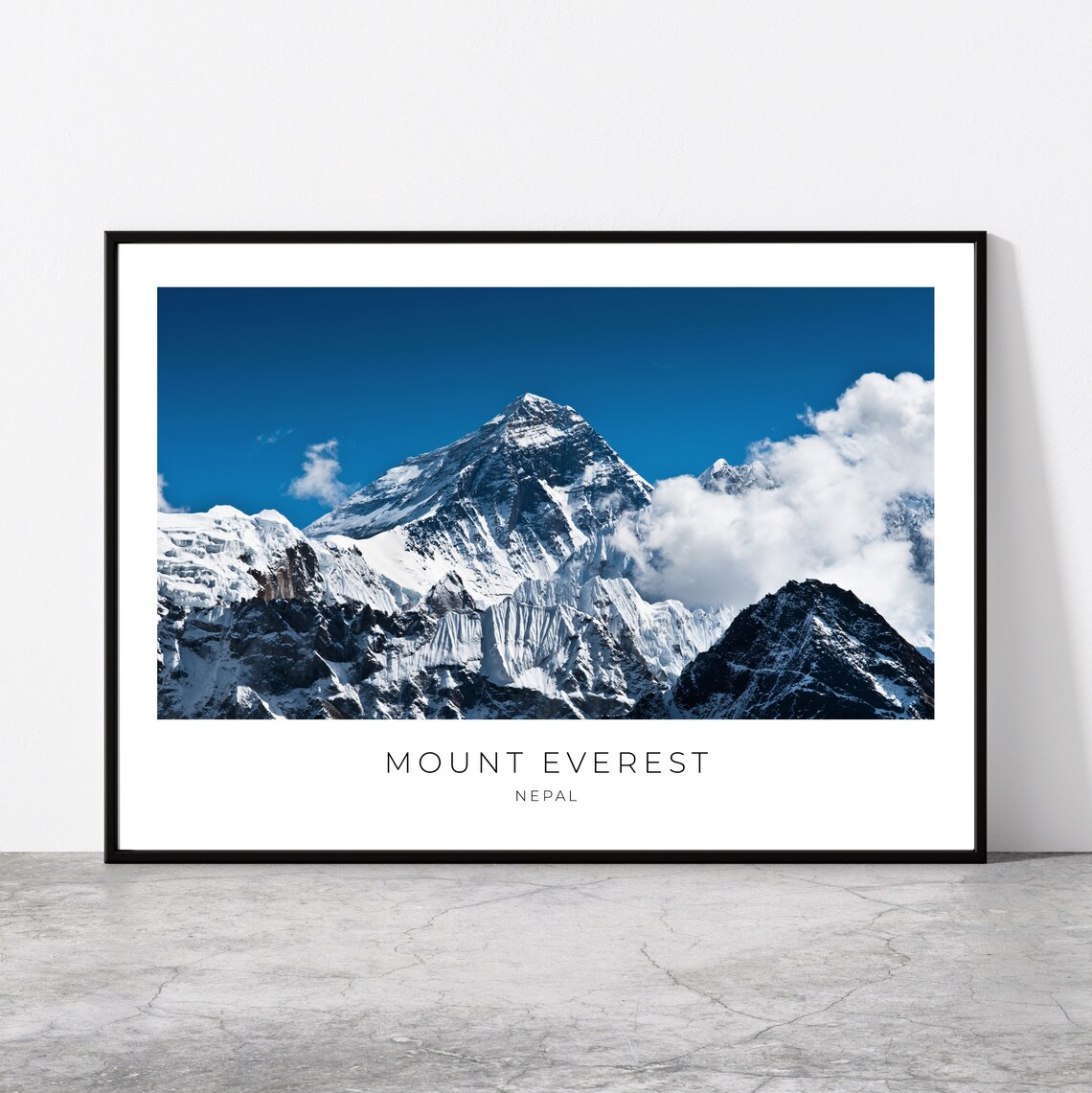 Mount Everest Travel Poster, Mountain Landscape