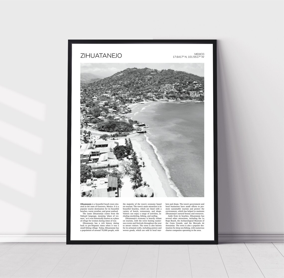 Zihuatanejo Travel Poster, Playa La Madera, Mexico
