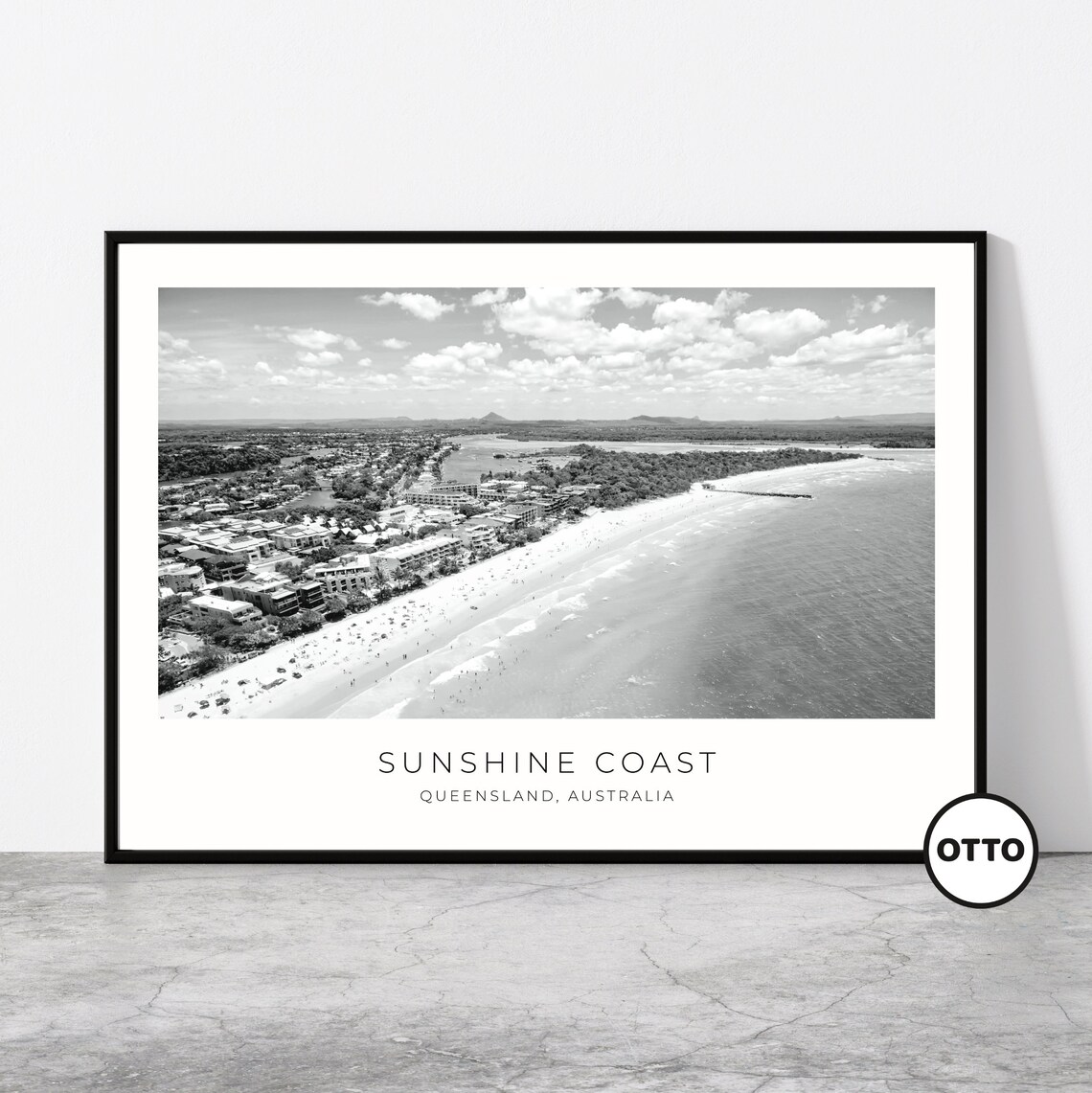 Sunshine Coast Wall Art Sunshine Coast Home Decor Print Aerial View City Art Poster Artful Photo Travel Gift Queensland Australia