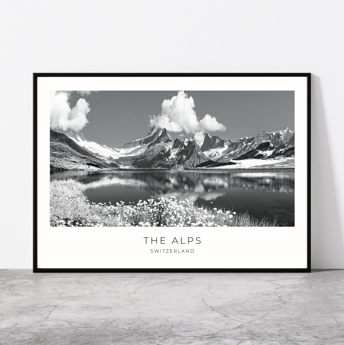 The Alps Travel Poster, Swiss Alps Landscape