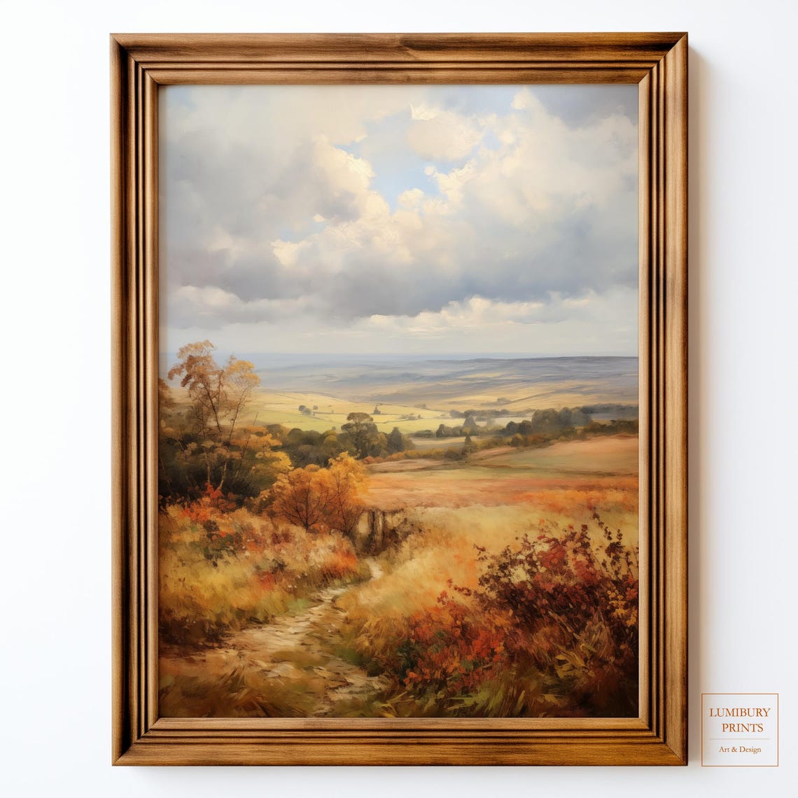 Fall Landscape Wall Art Autumn Print Rustic Country Serene Field Countryside Nature Instant