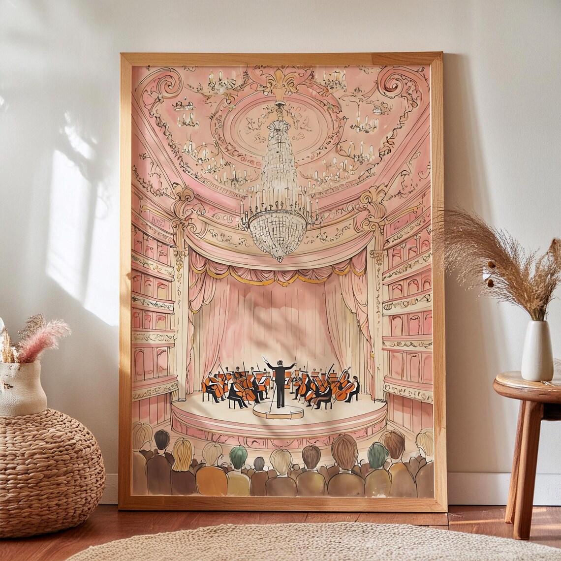 Pink Opera House Print, Feminine Aesthetic Art Print