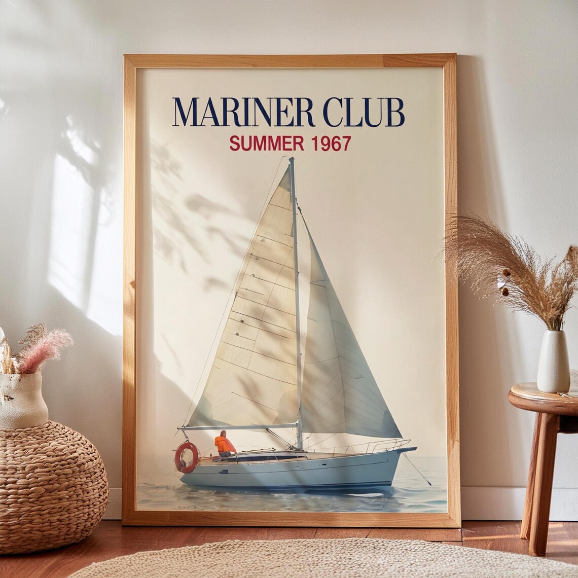 Retro Sailboat Vintage Nautical Art Print
