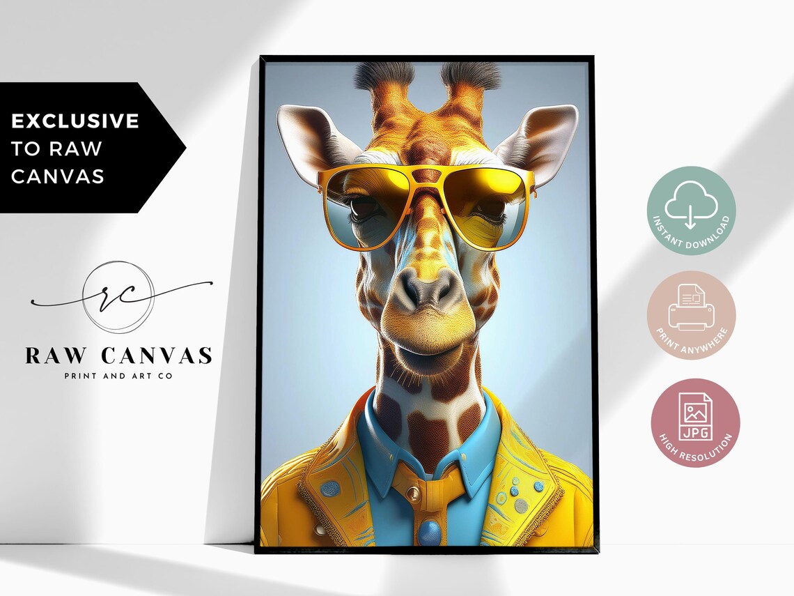 Giraffe Pop Art, Modern Office Decor Print