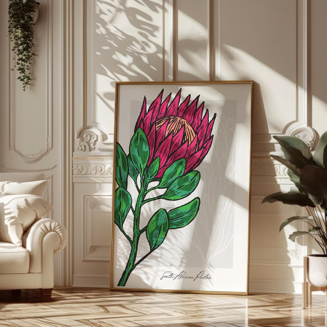 Protea Flower, South African Botanical Illustration - Image 5