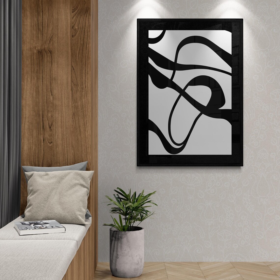 Minimalist Abstract Line Art, Modern Home Office Decor - Image 4