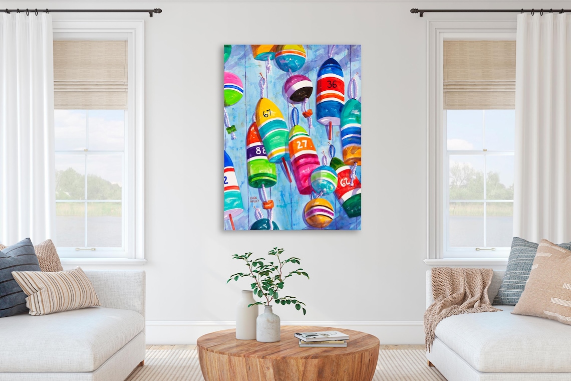 Lobster Buoy Watercolor Art Print, Coastal Decor - Image 3