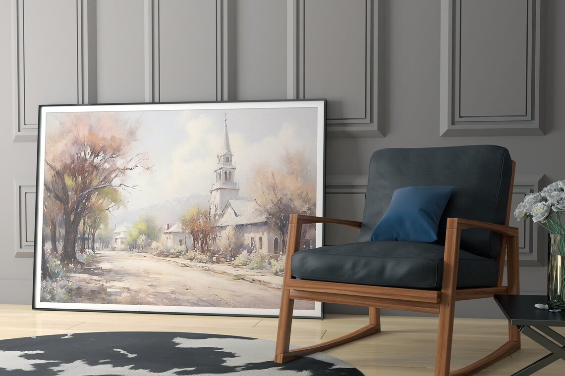 Old Western Town, Rustic Style Scenic Art Print - Image 3