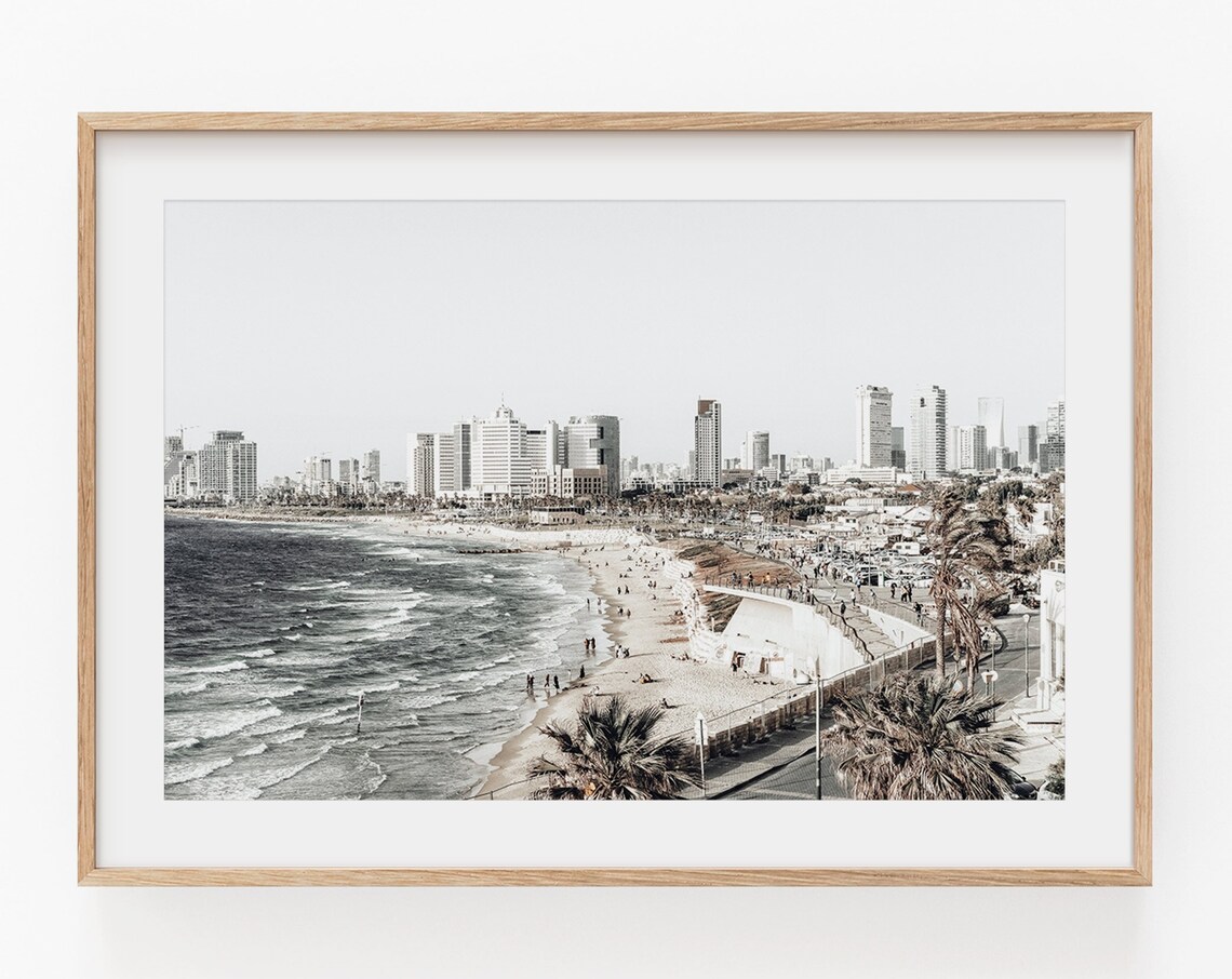 Tel Aviv Beach Print, Coastal Decor Art Print