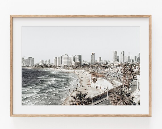 Tel Aviv Beach Print, Coastal Decor Art Print
