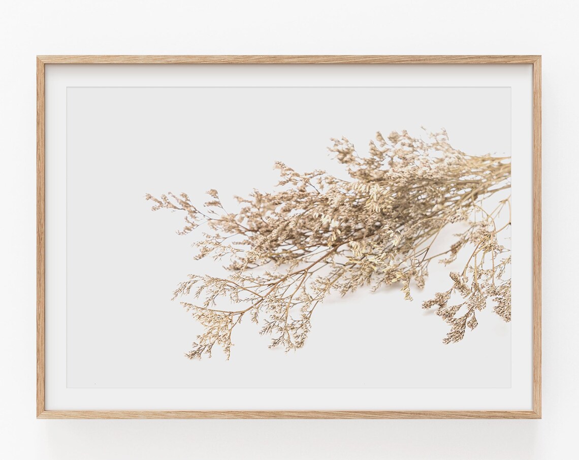 Wild Grass Botanical Art Print, Horizontal Plant Decor