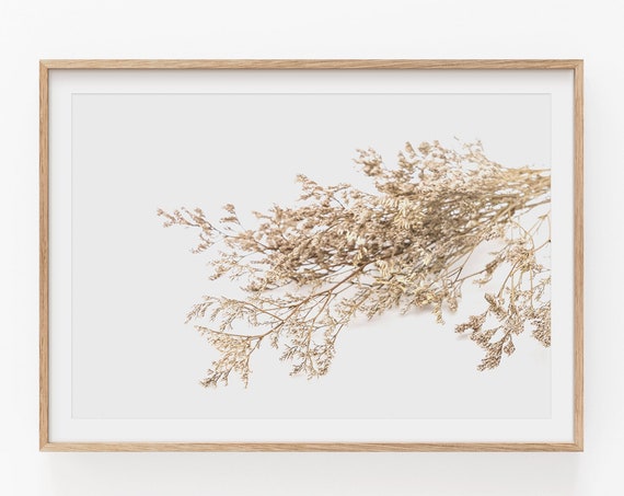 Wild Grass Botanical Art Print, Horizontal Plant Decor