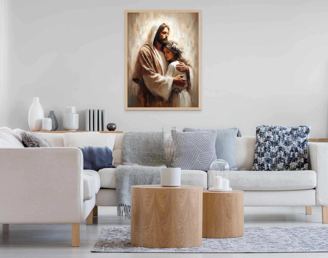 One With Him Christian Wall Art Jesus Heals A Woman Jesus Christ Art Lds Art Bible Art Jesus And Girl Jesus Art Christian Painting - Image 7