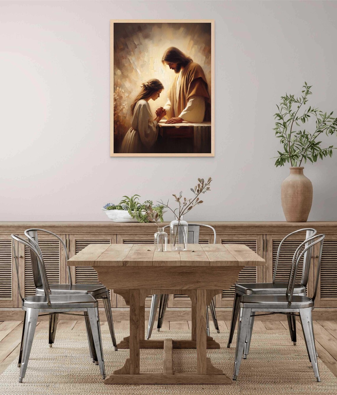 Divine Touch Christian Wall Art Jesus And Girl Art Jesus Wall Art Lds Prints Bible Painting Jesus Heals A Woman Jesus Christ Art - Image 6