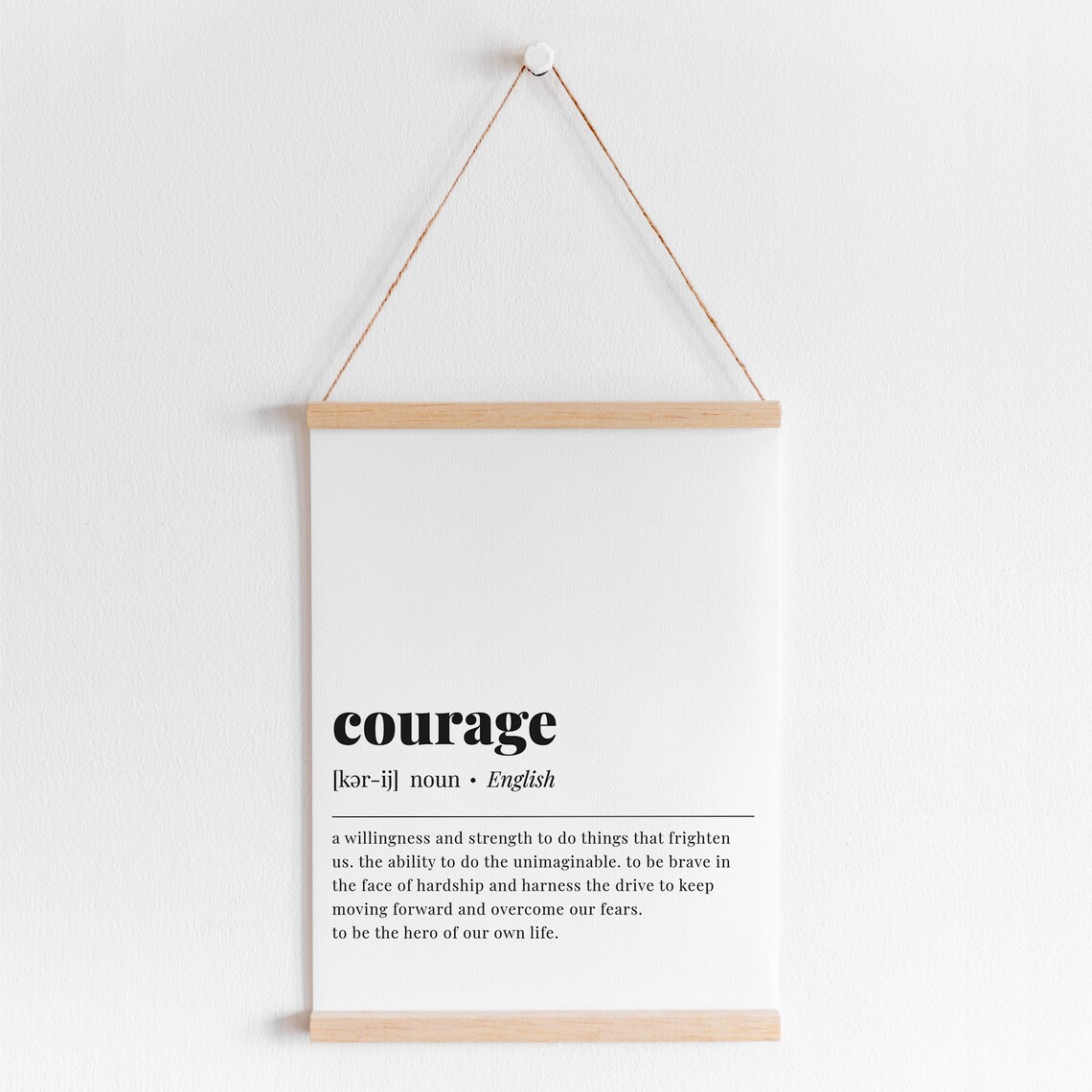 Courage Definition Quote Typography Art Print - Image 2