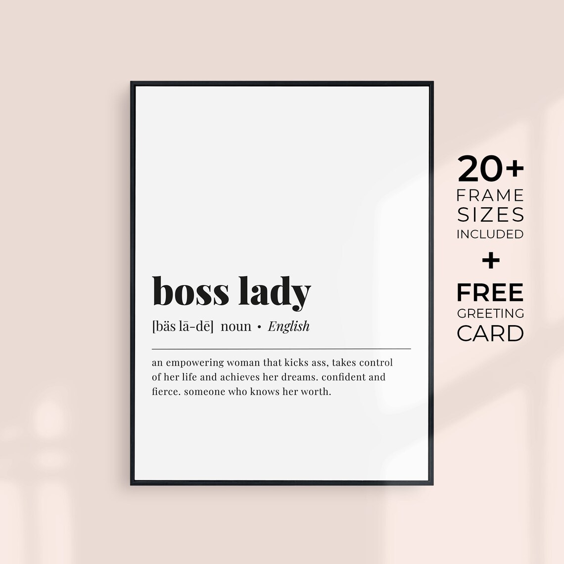 Boss Lady Definition Print, Feminist Office Decor