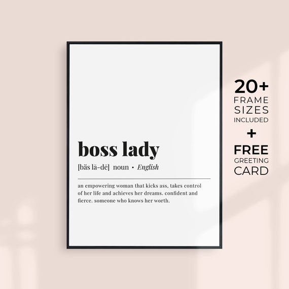 Boss Lady Definition Print, Feminist Office Decor