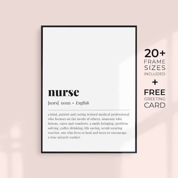 Nurse Definition Gift for Nurses Art Print