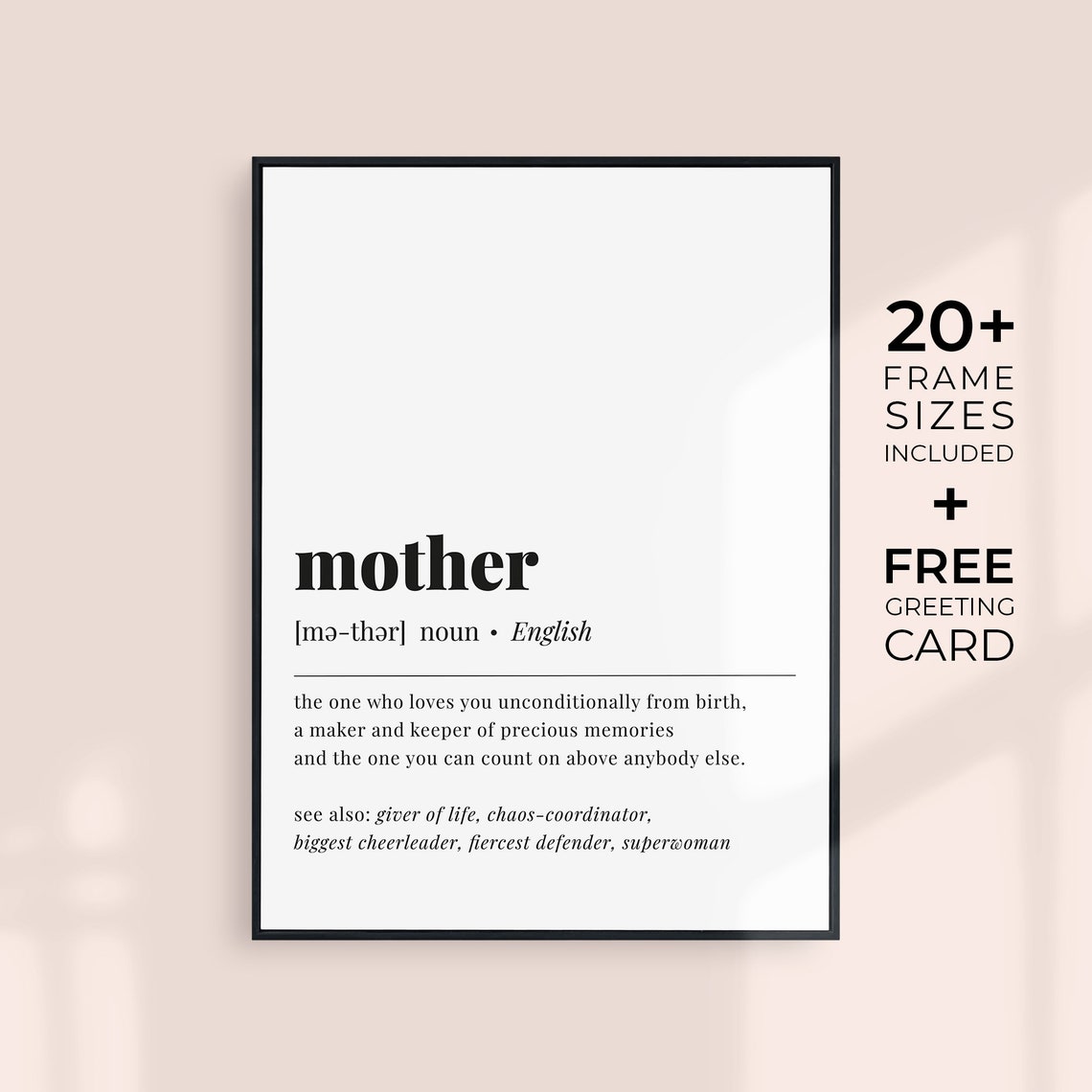 Mother Definition Love Gratitude Gift Minimalist Typography Poster - Image 6
