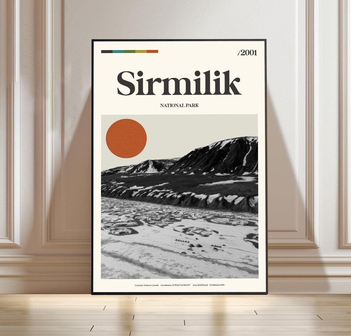 Sirmilik National Park Nunavut Canada Arctic Minimalist Travel Poster