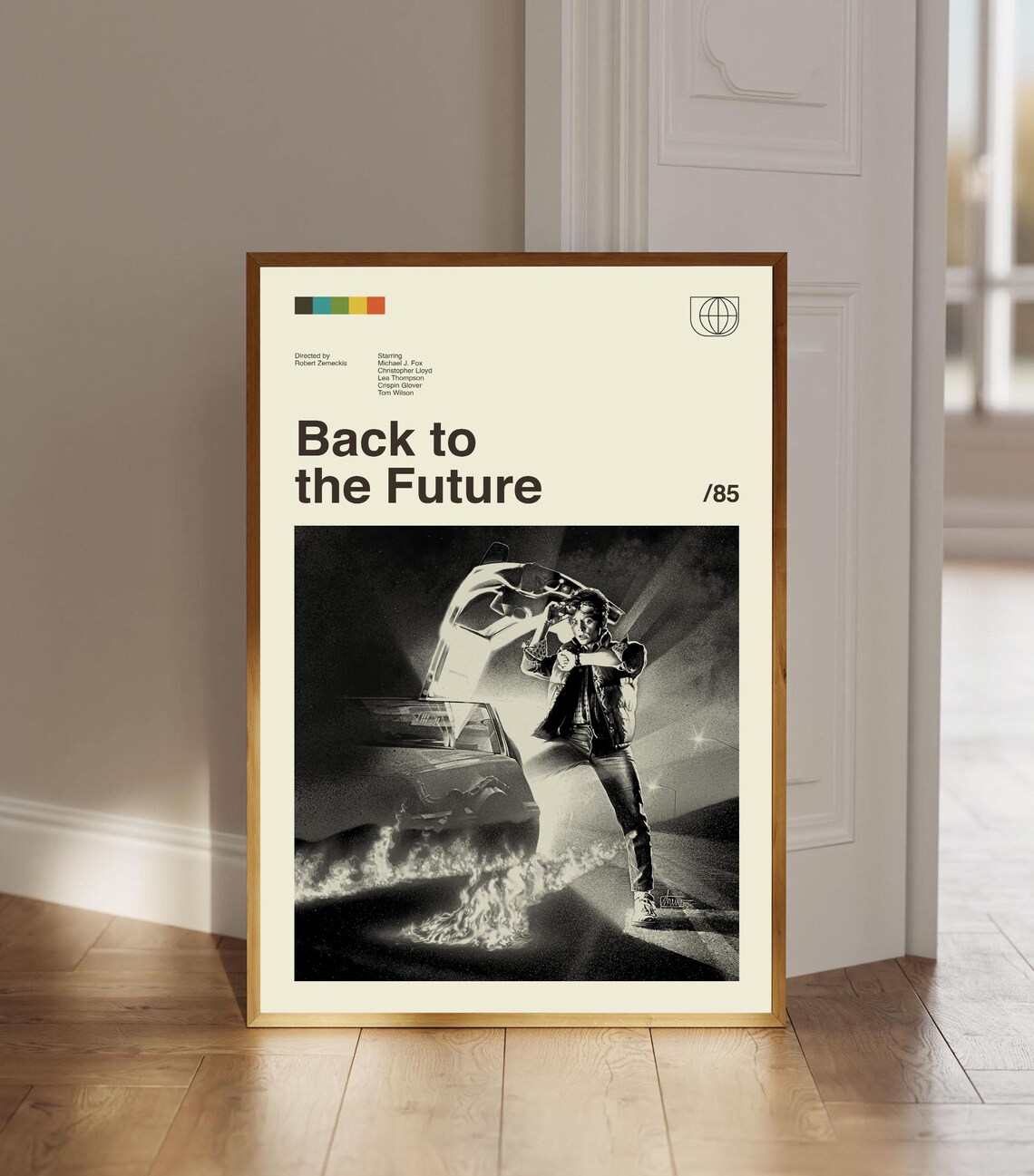 Back to the Future Minimalist DeLorean Retro Movie Fan Art Poster
