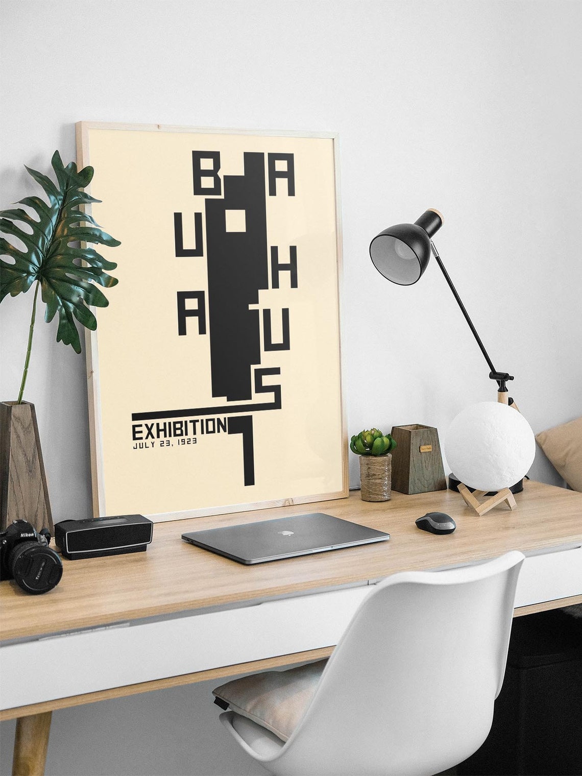Bauhaus Exhibition July 23 1923 Geometric Black Cream Art Poster - Image 2