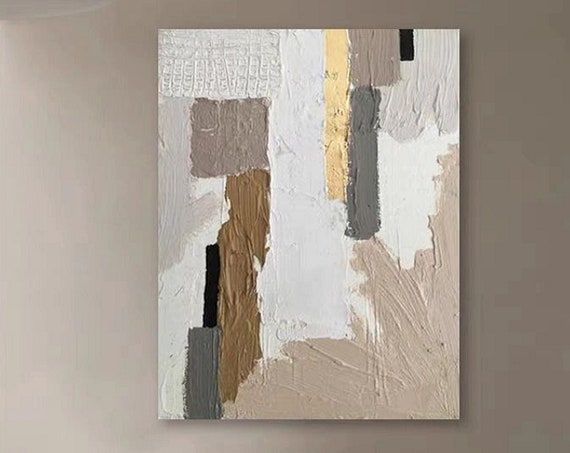 Original Abstract Painting Beige White Abstract Painting 3d Texture Painting 3d Painting White Painting White Texture Wall Art Wall Decor