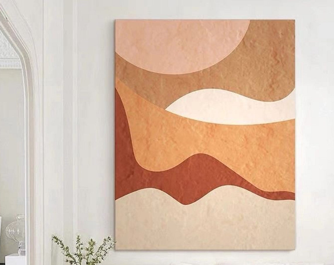 Terracotta Desert Dunes Layered Abstract Earth Tone Art Poster - Image 5