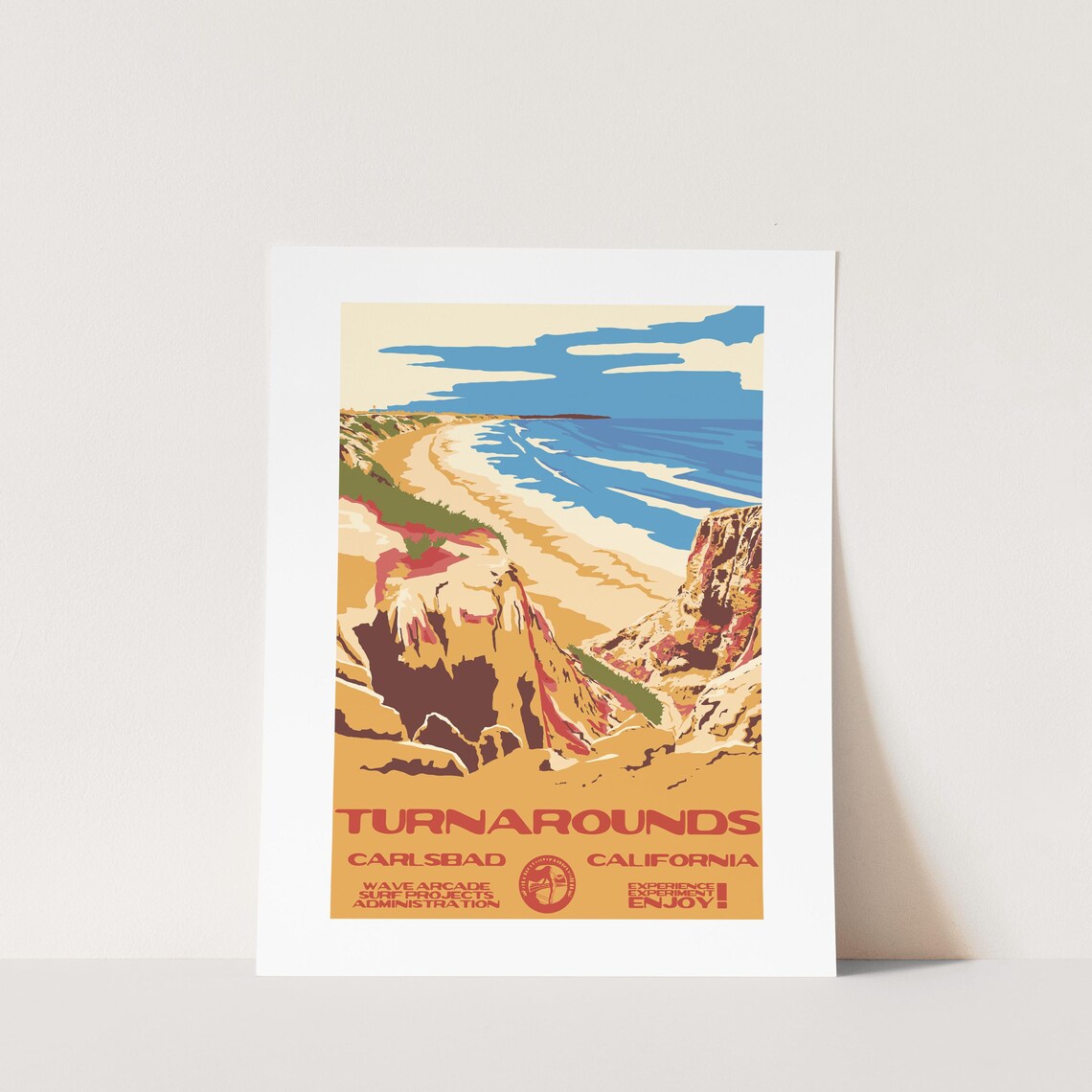Copy Turnarounds Carlsbad Ca Surf Poster National Parks Style
