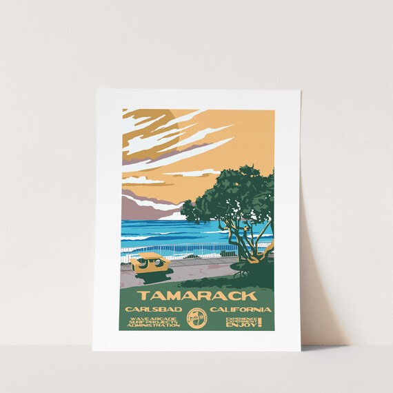 Copy Tamarack Carlsbad Ca Surf Poster National Parks Style