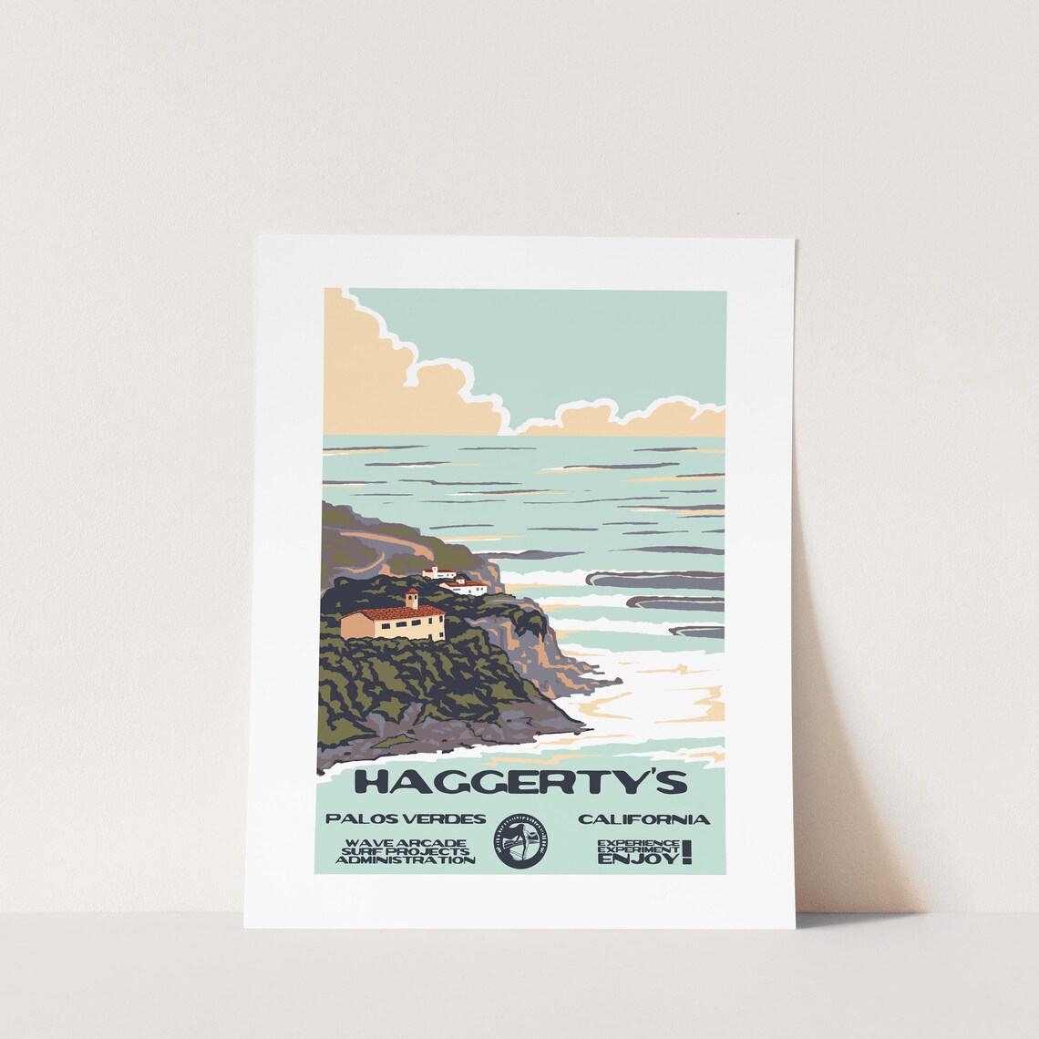 Copy Haggertys Palos Verdes Ca Surf Poster National Parks Style