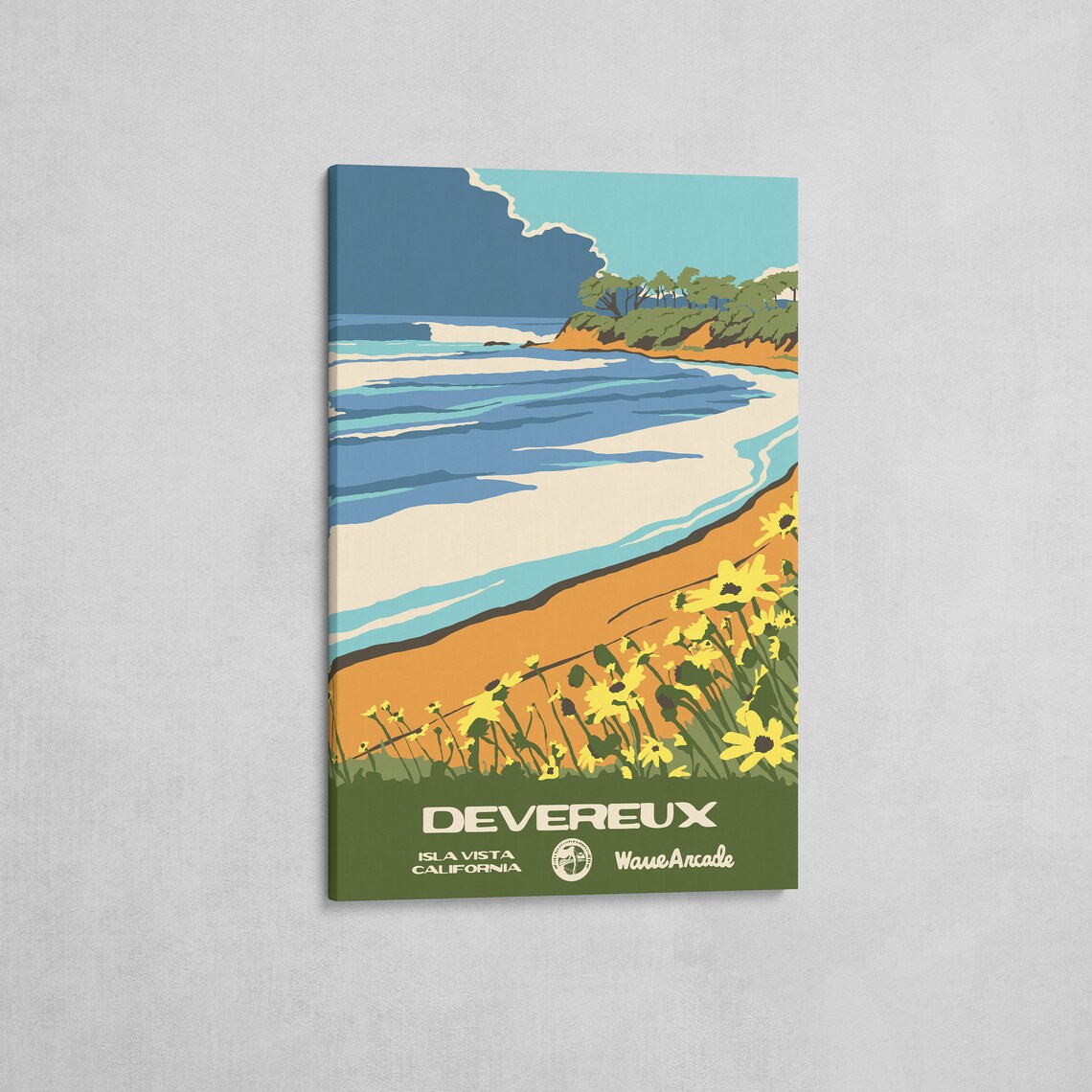 Devereux Isla Vista Wildflower Cove Travel Poster California - Image 2
