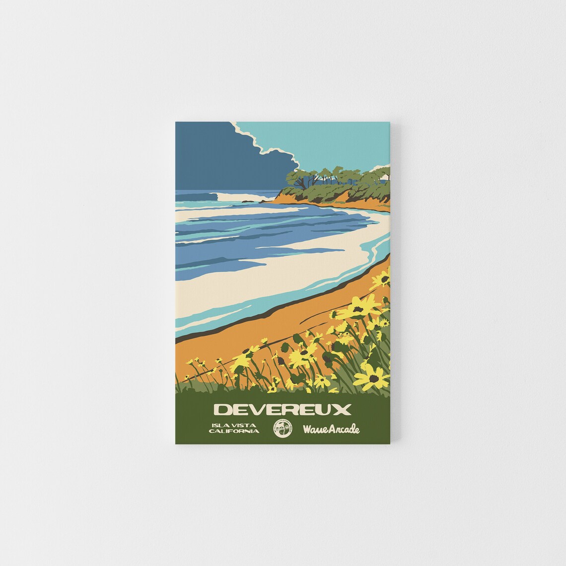Devereux Isla Vista Wildflower Cove Travel Poster California