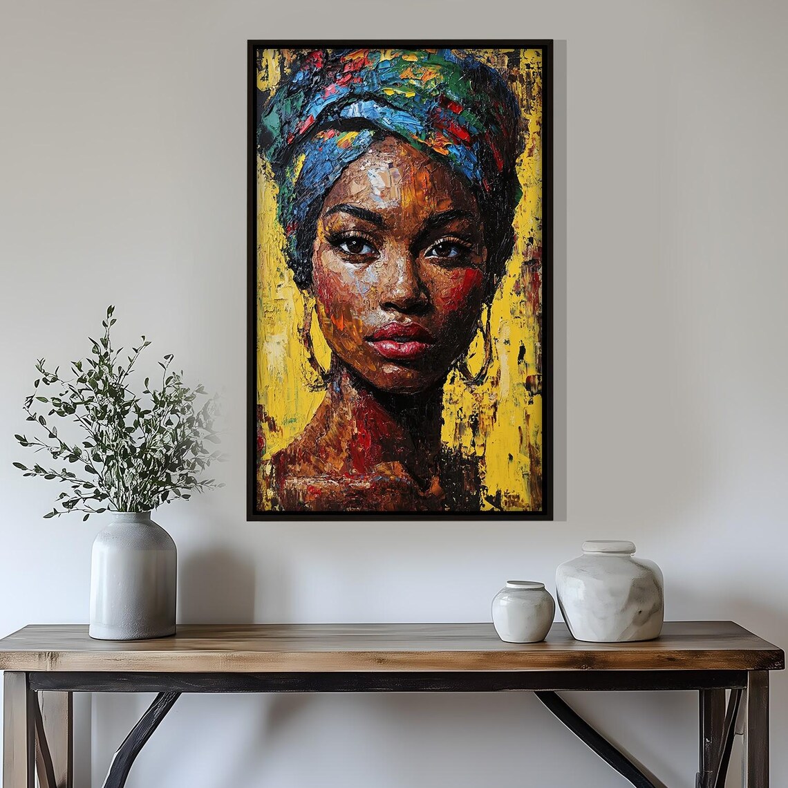 African Woman Portrait, Ethnic Beauty Decor