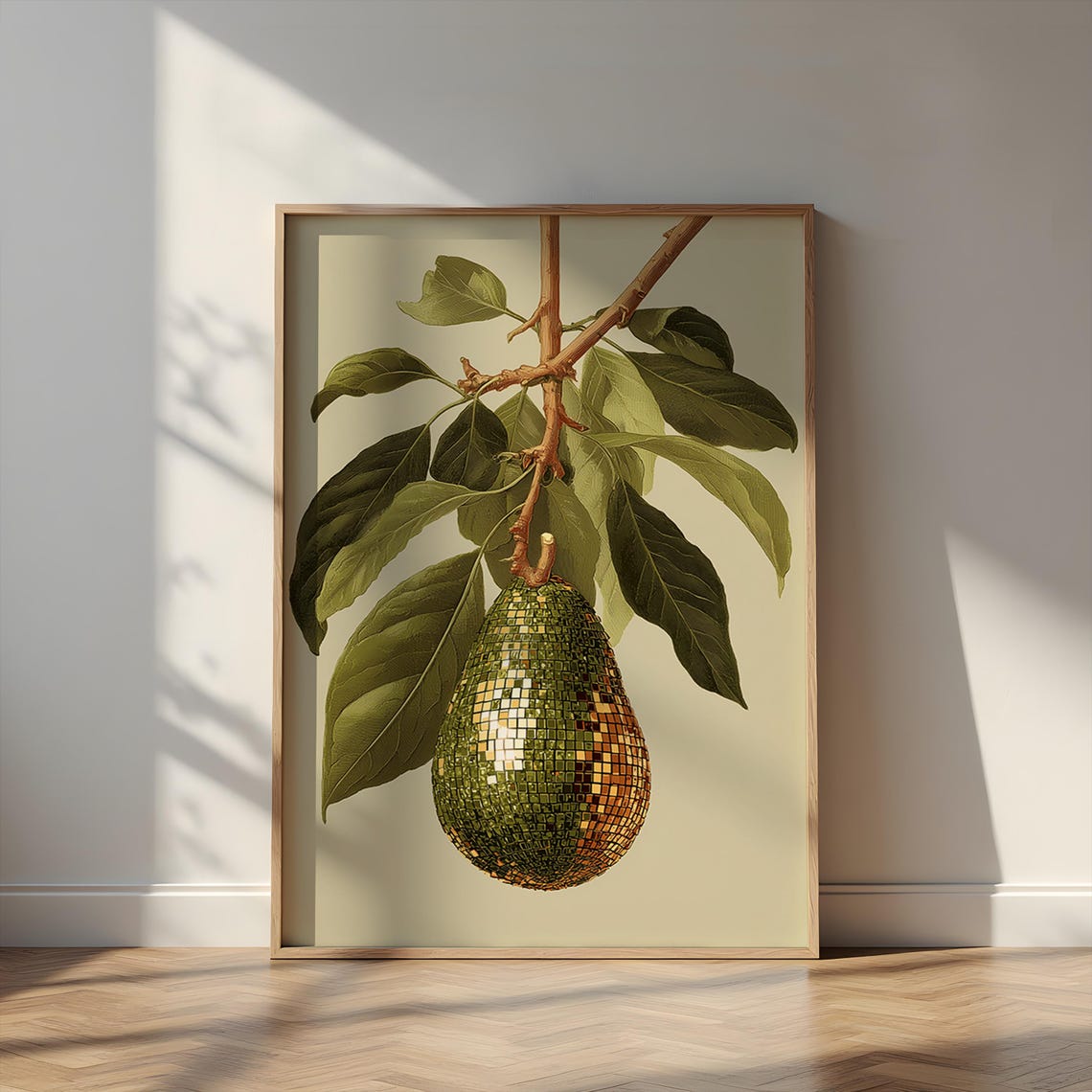Avocado Disco Ball Print Trendy Y2k Fruit Poster