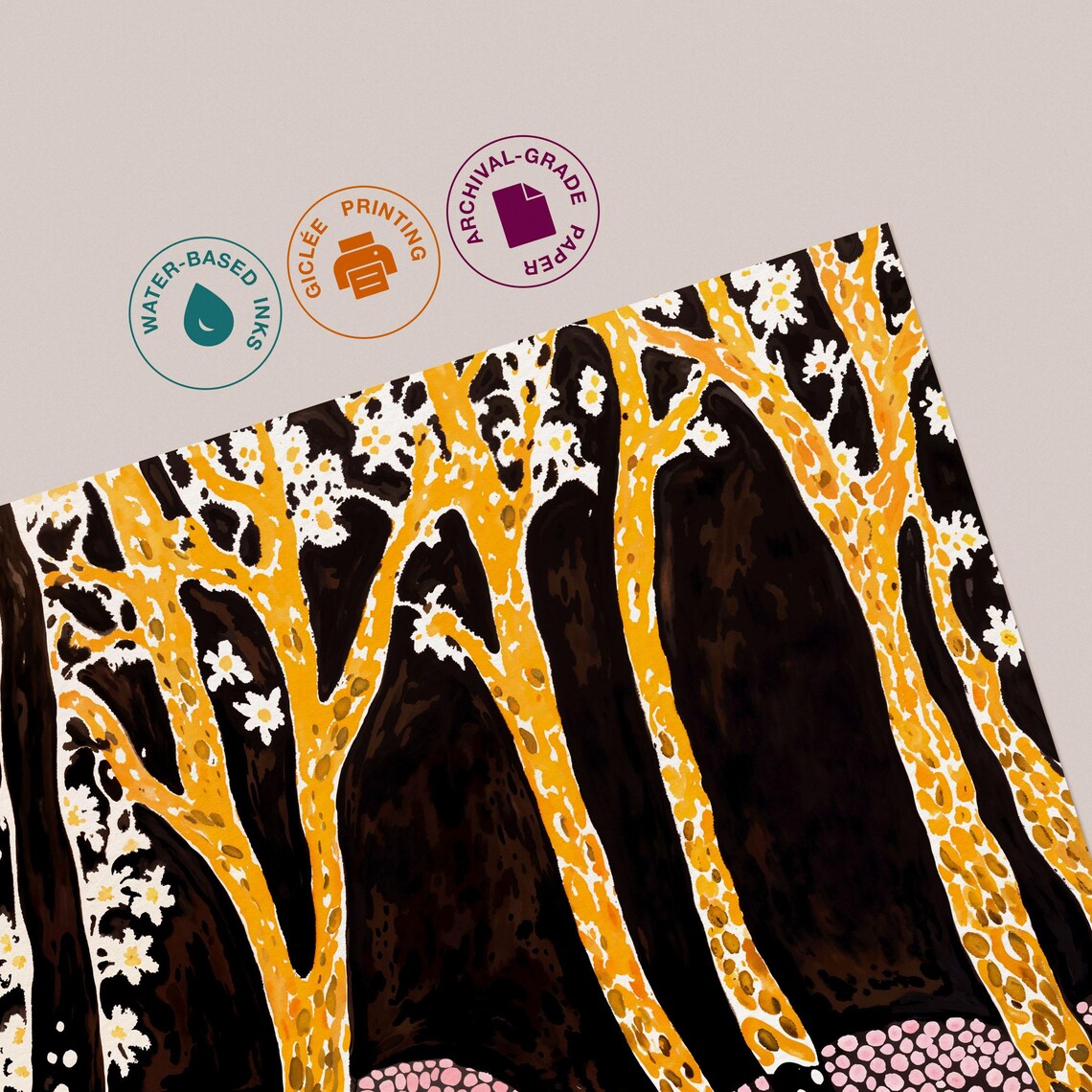 Yayoi Kusama Dotted Blossom Forest 1972 Gallery Exhibition Poster - Image 3