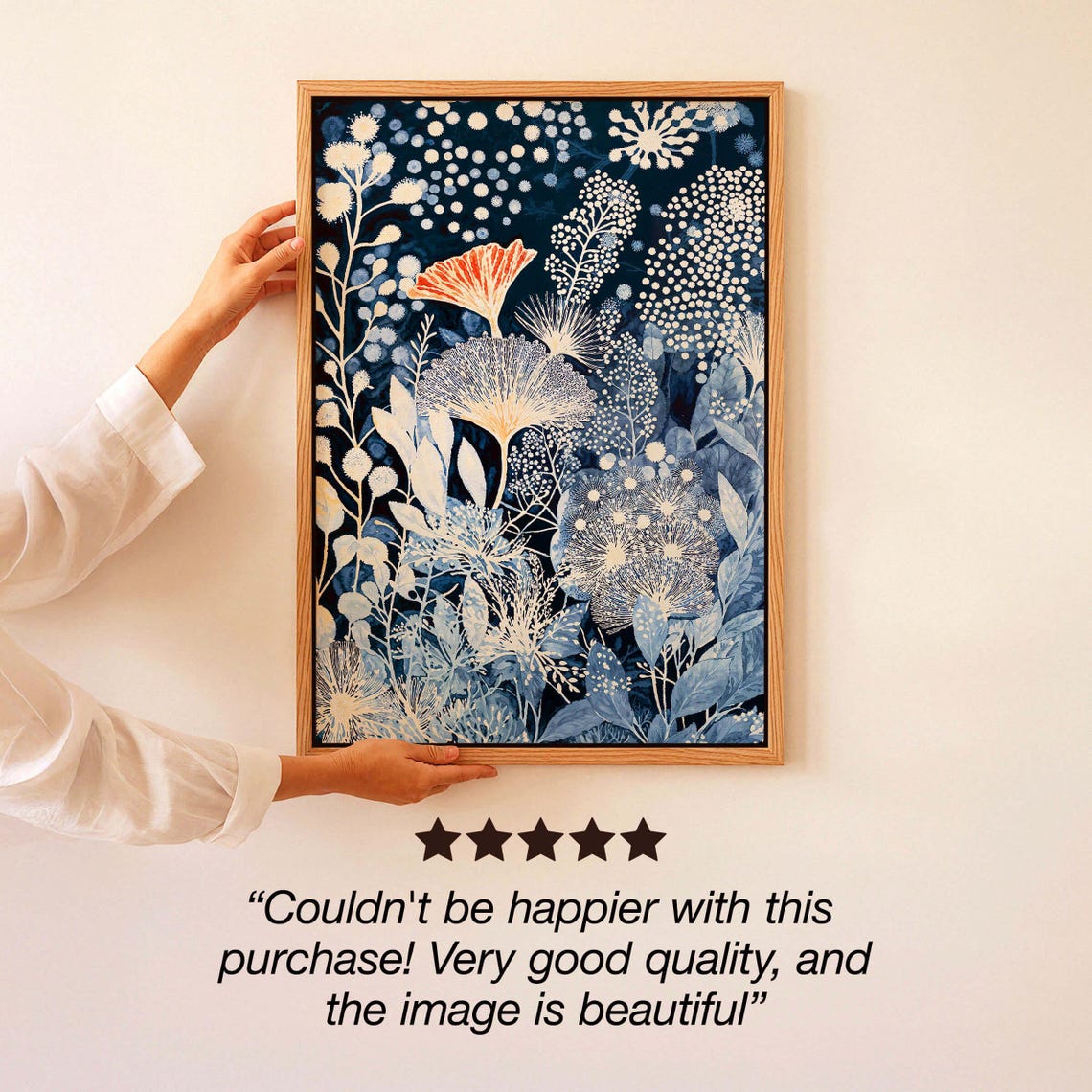 Indigo Cyanotype Botanical Poster Full Bleed Artwork Without Text - Image 3