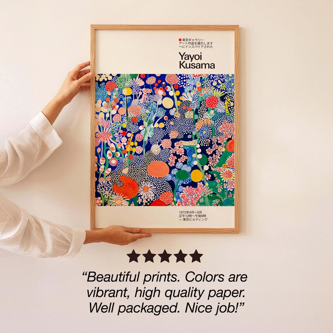 Yayoi Kusama-Inspired Polka Dot Floral Art Print - Image 3