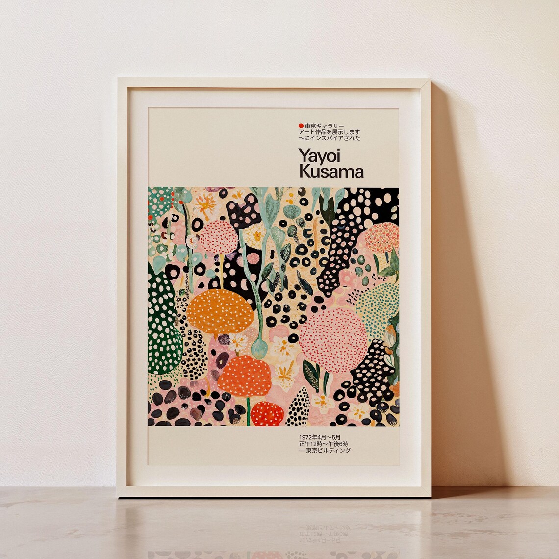Yayoi Kusama-Inspired Japandi Abstract Art Print